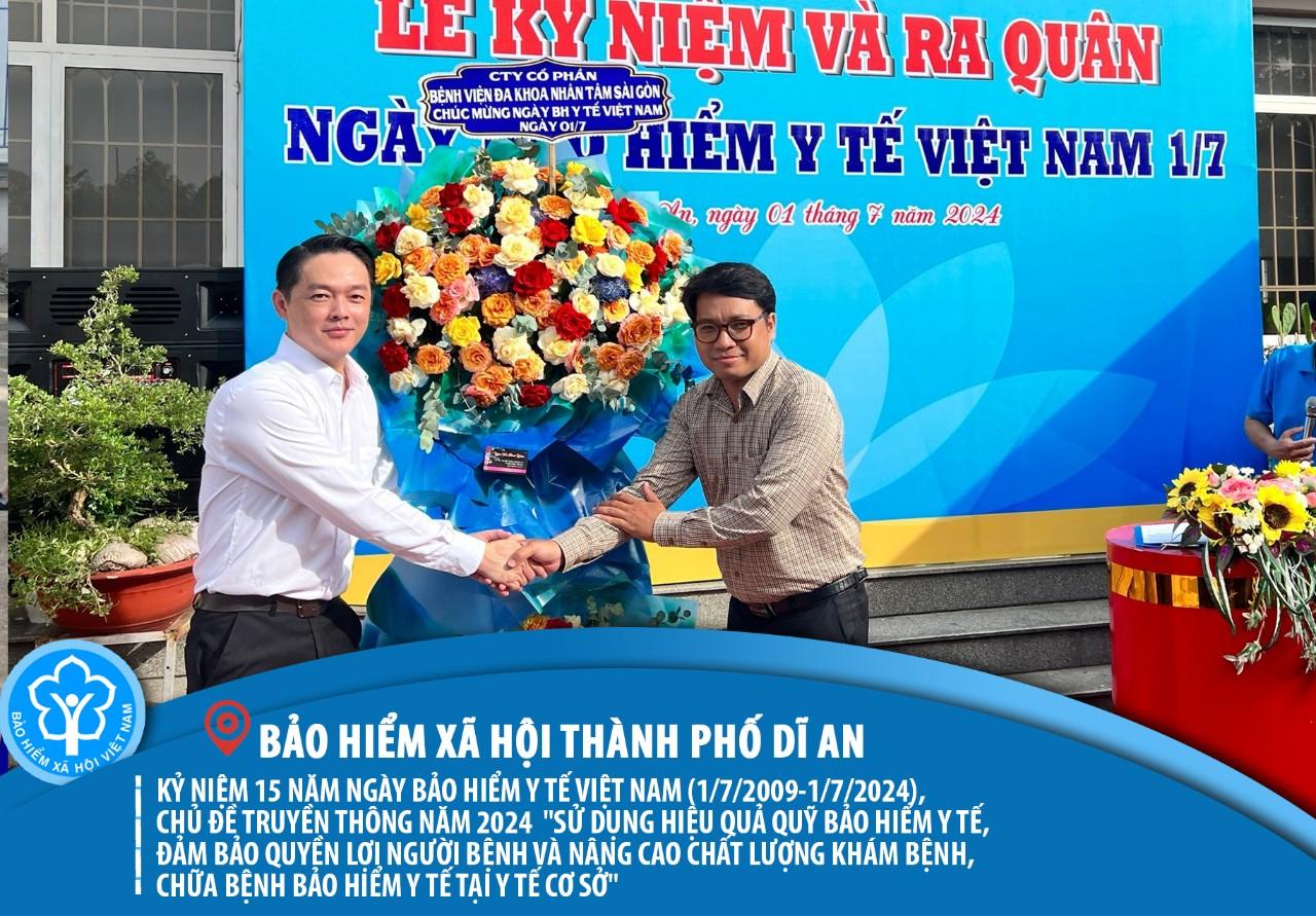 Bảo hiểm xã hội thành phố Dĩ An đã tổ chức lễ Kỷ niệm 15 năm Ngày bảo hiểm y tế Việt Nam ( 1/7/2009 – 1/7/2024)