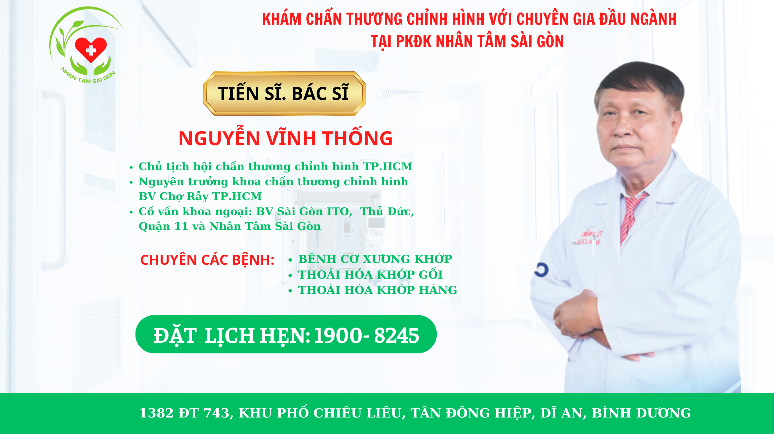 KHÁM BỆNH VỚI CHUYÊN GIA ĐẦU NGÀNH TẠI PKĐK NHÂN TÂM SÀI GÒN